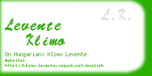 levente klimo business card